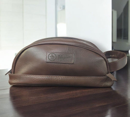 Original Penguin By  Munsingwear Men's Brown Shaving/Toiletry Travel Bag