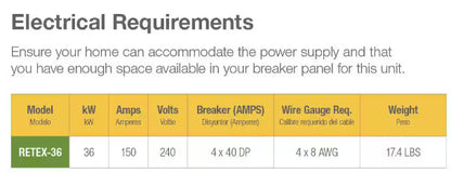 Rheem Performance 36 kW  Electric Tankless Water Heater - (RETEX-36)