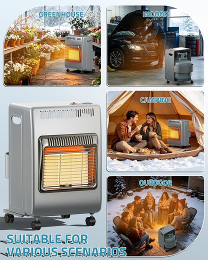 PAULINN Propane Heater Indoor Outdoor Patio Heaters 18000 BTU 3 Modes