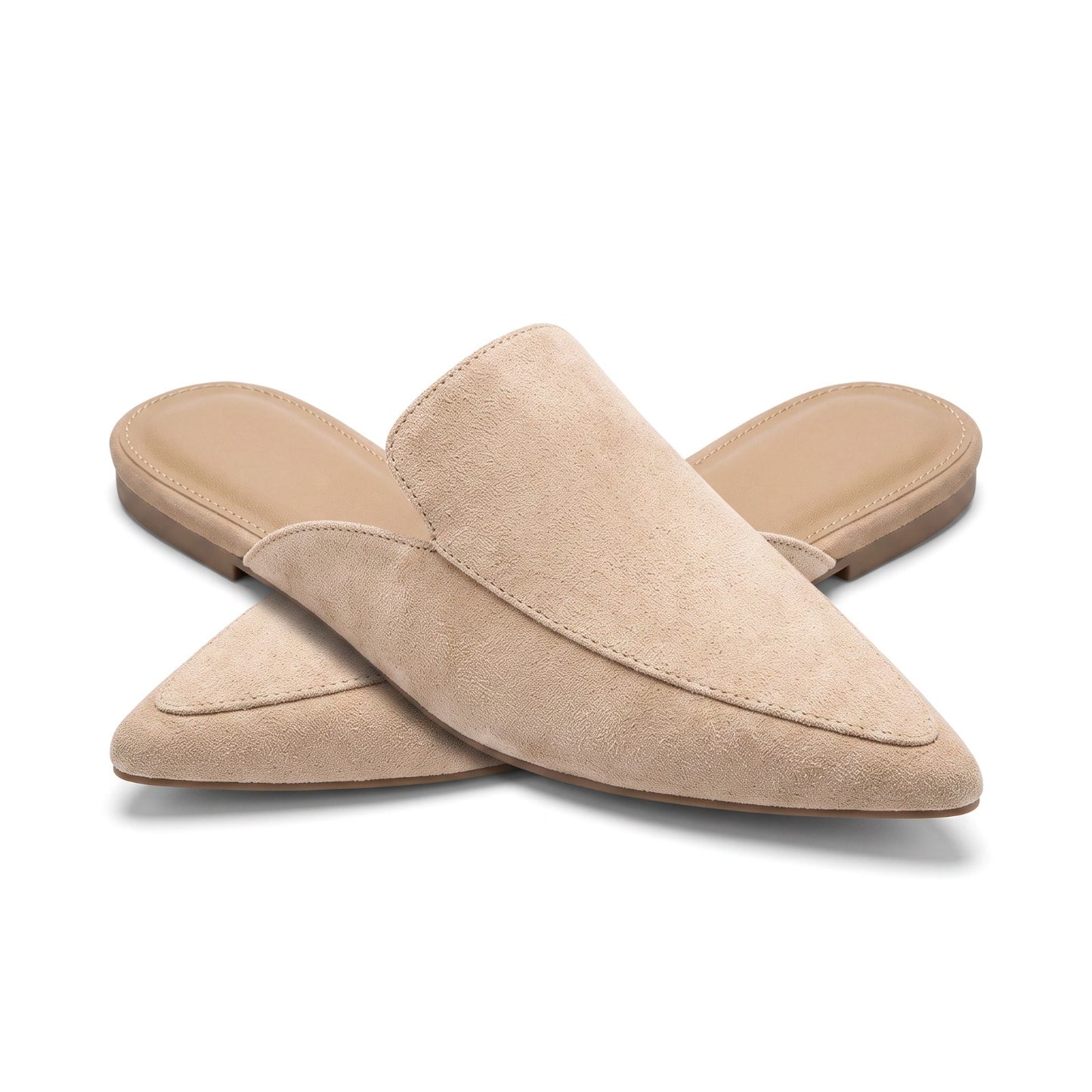 Womens Mules Flats Shoes 2026: Comfortable Pointed Toe Backless Loafers Size 8