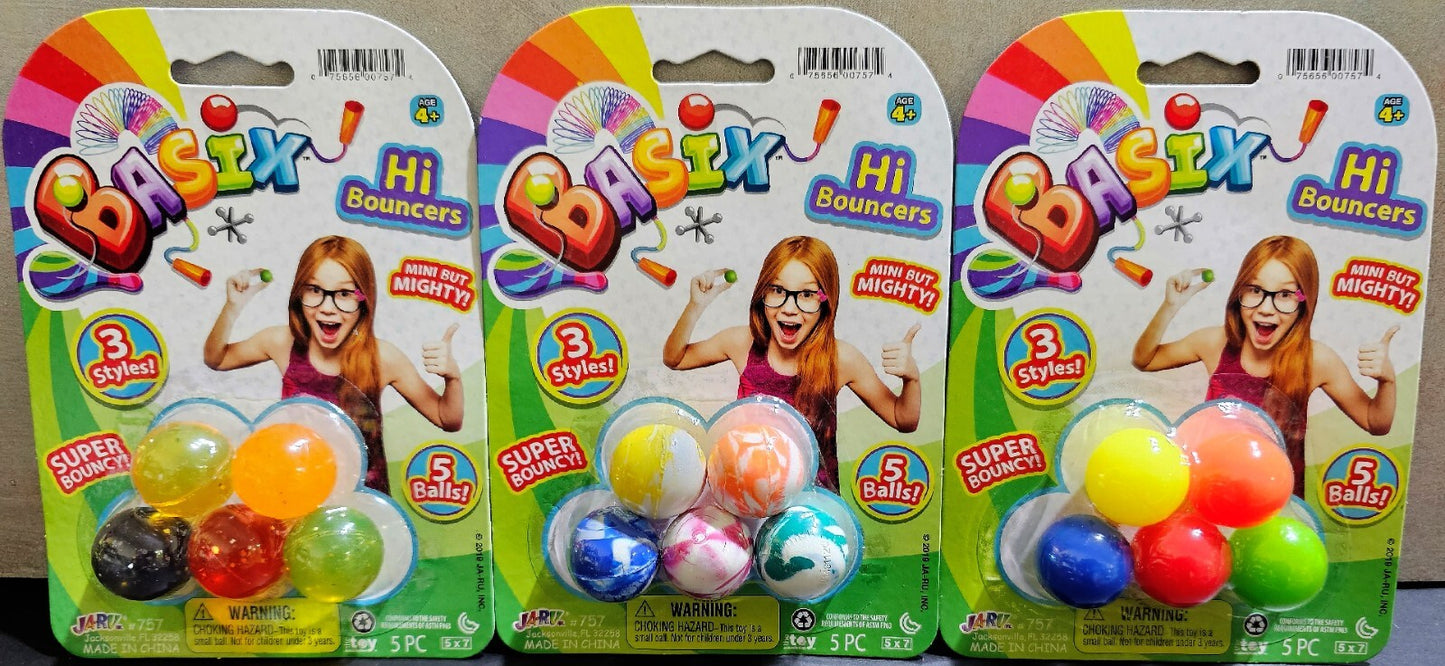 LOT OF 2  -  JA-RU Super Bouncy Hi Bouncers 5-PK Multicolored Balls