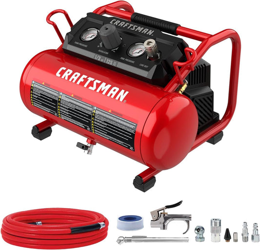 CRAFTSMAN Air Compressor, 2 Gallon Portable Air Compressor 1/3HP Max 125 PSI Oil