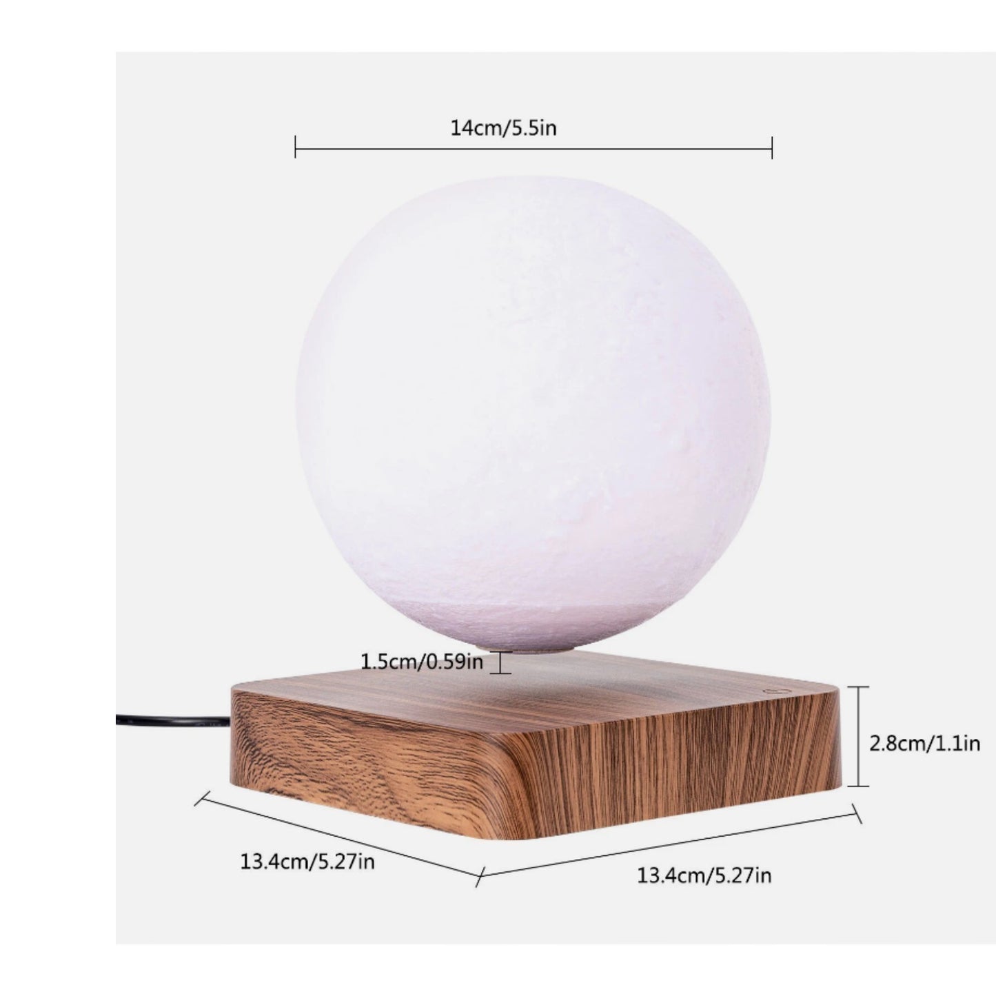 Levitating Moon Table Lamp, Magnetic Floating & Spinning Light