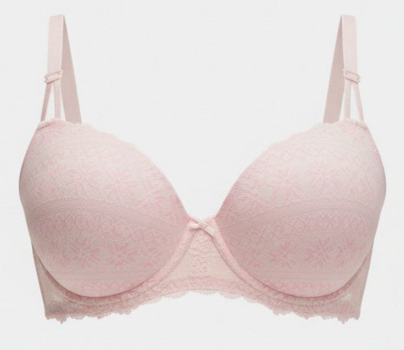 PINK Wink Push-Up Balconette Bra - 38DD - Pink Tulip Fair isle Print (7HXD)