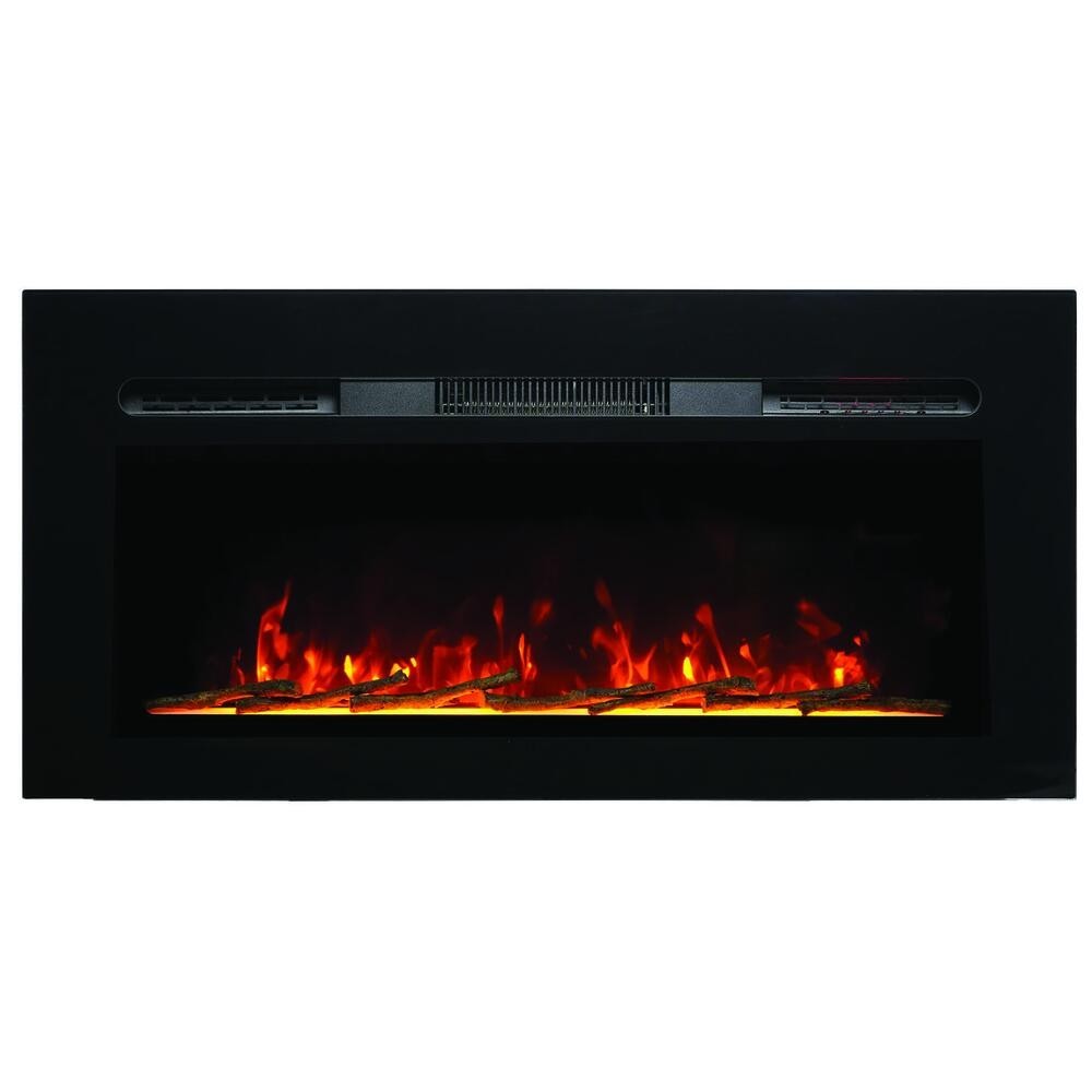Paramount 36" Front Venting Slim Wall Mount Electric Fireplace-Black