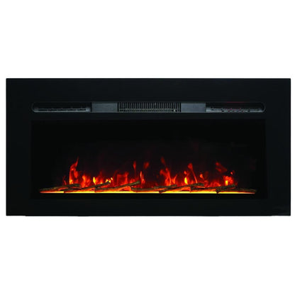 Paramount 36" Front Venting Slim Wall Mount Electric Fireplace-Black