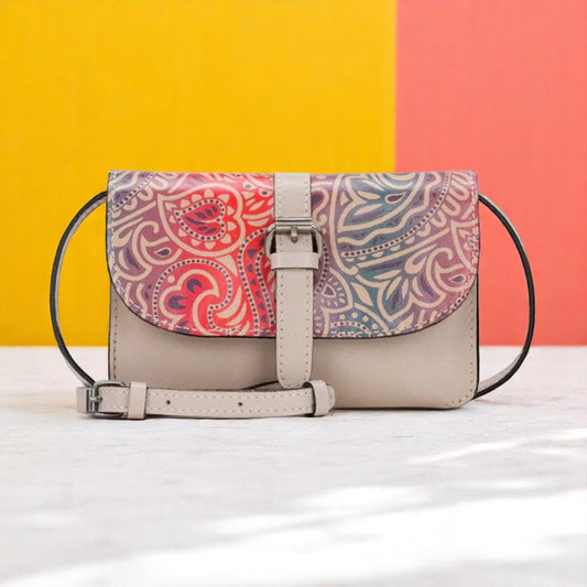 NWT Patricia Nash Torri Leather Crossbody Chalk White/Greek Ombre (MSRP $149)