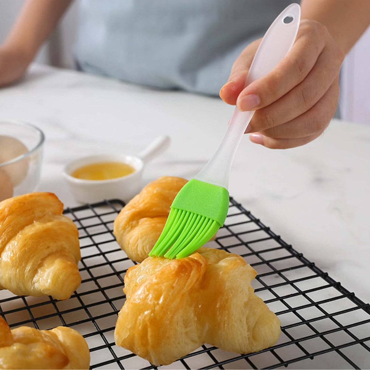 Norpro Flat Silicone Bristle Head Sauce Basting Brush - Multiple Colors