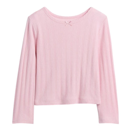 Baby Gap & Toddler Pointelle Long Sleeve T-Shirt | Color = Orchid & Pink