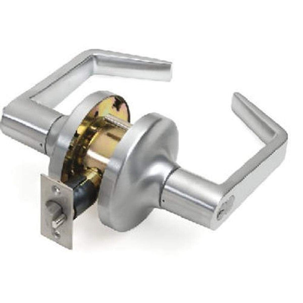 Tell Manufacturing CL100011 Entry Lever Lock, Satin Chrome Finish