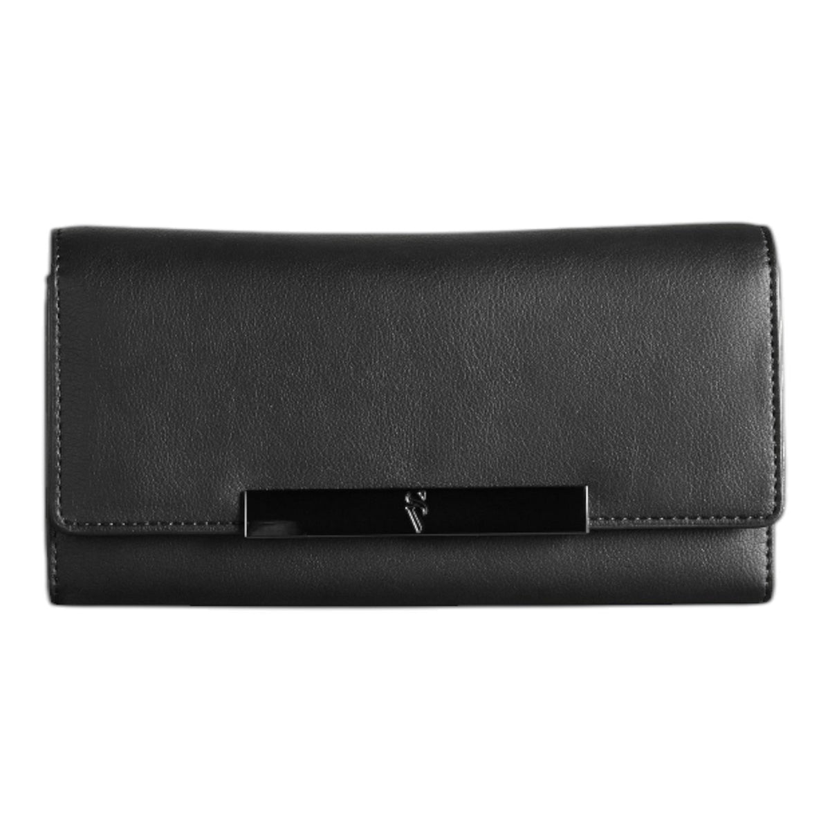 🔥 Simply Vera Vera Wang Lin Bar Flap Wallet in Black ⏩ Same Day Shipping  🔥