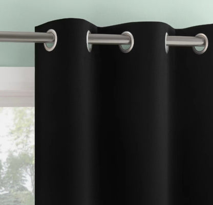 Sun Zero Tedrow 100% Blackout Grommet Black Curtain 2 Panel Pair, 37"W x 63"L