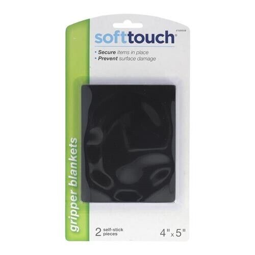 SoftTouch Gripper Anti-Skid 2-Pack 4-in x 5-in Black Plastic Pads
