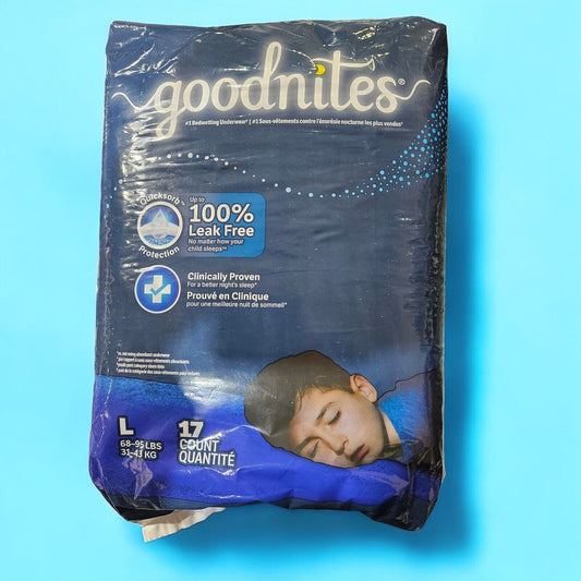 Goodnites Nighttime Bedtime Underwear Kids Size Large fits 10-12 17count