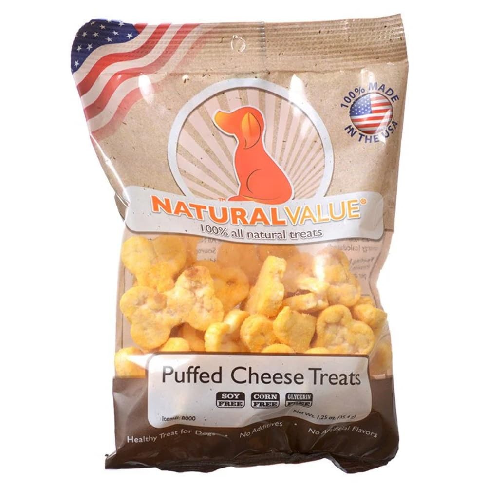 Loving Pets 6 Pack of Natural Value Puffed Cheese Dog Treats, 1.25 Ounces Each,