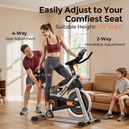 YOSUDA Exercise Bike, Brake Pad Stationary Bike for Home with Exclusive App,
