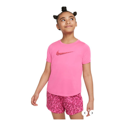 Nike One Older Kids' (Girls') Short-Sleeve Training Top - Blue or Pink