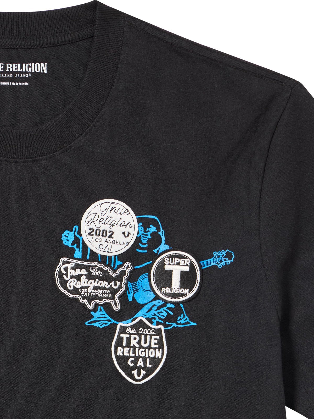 True Religion Men’s Short Sleeve University Tee– Crewneck Collegiate Logo