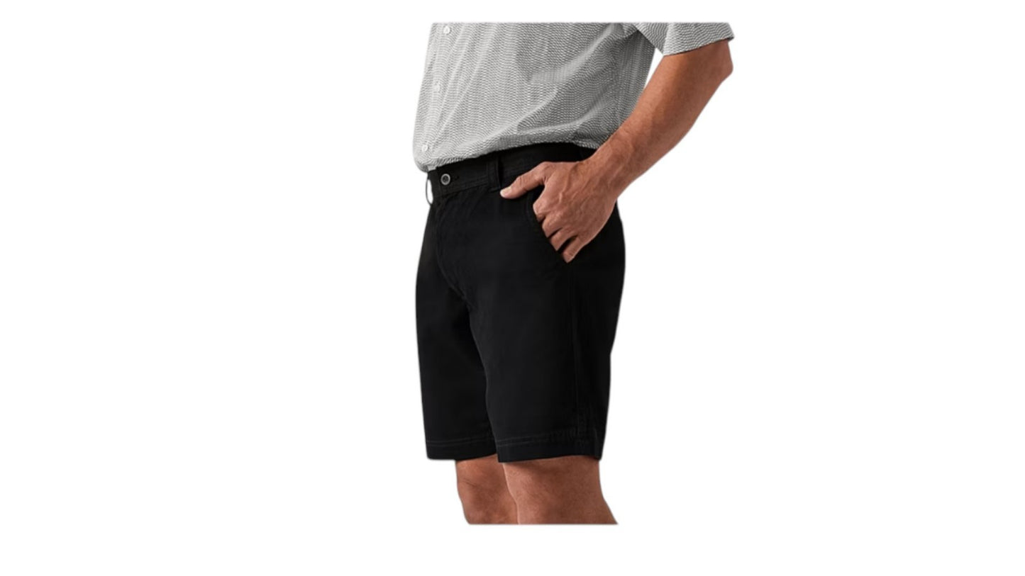 St. John's Bay Men's 9" Mid Rise Stretch Fabric Chino Shorts White, Black & Blue