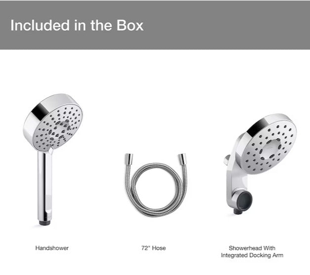 KOHLER Premise 4-Settings Polished Chrome 6-in Round Dual/Combo Shower Head 1.75