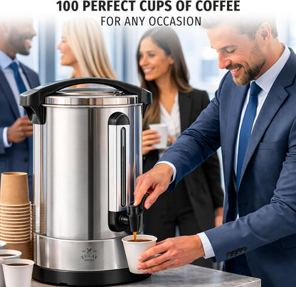 Zulay Commercial Coffee Maker, Coffee Urn 100 Cup, Large Coffee Percolator - ...