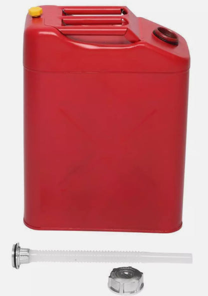 5 Gallon Large Capacity 20L Gas Gasoline Can Fuel Backup Metal Steel Tank Red