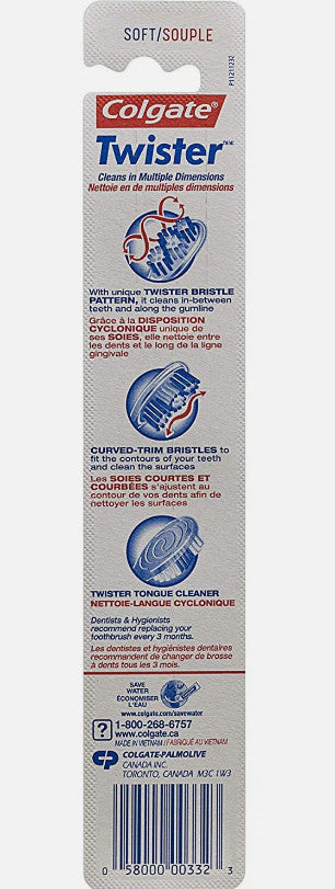 Colgate Twister Manual Toothbrush, Soft, Pack of 6