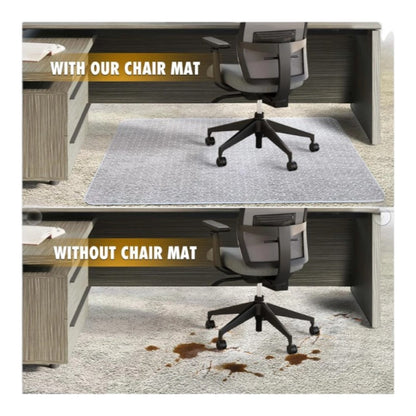BesWin Office Chair Mat for Carpet 48'' x 36'' Clear Floor Mat For Pets