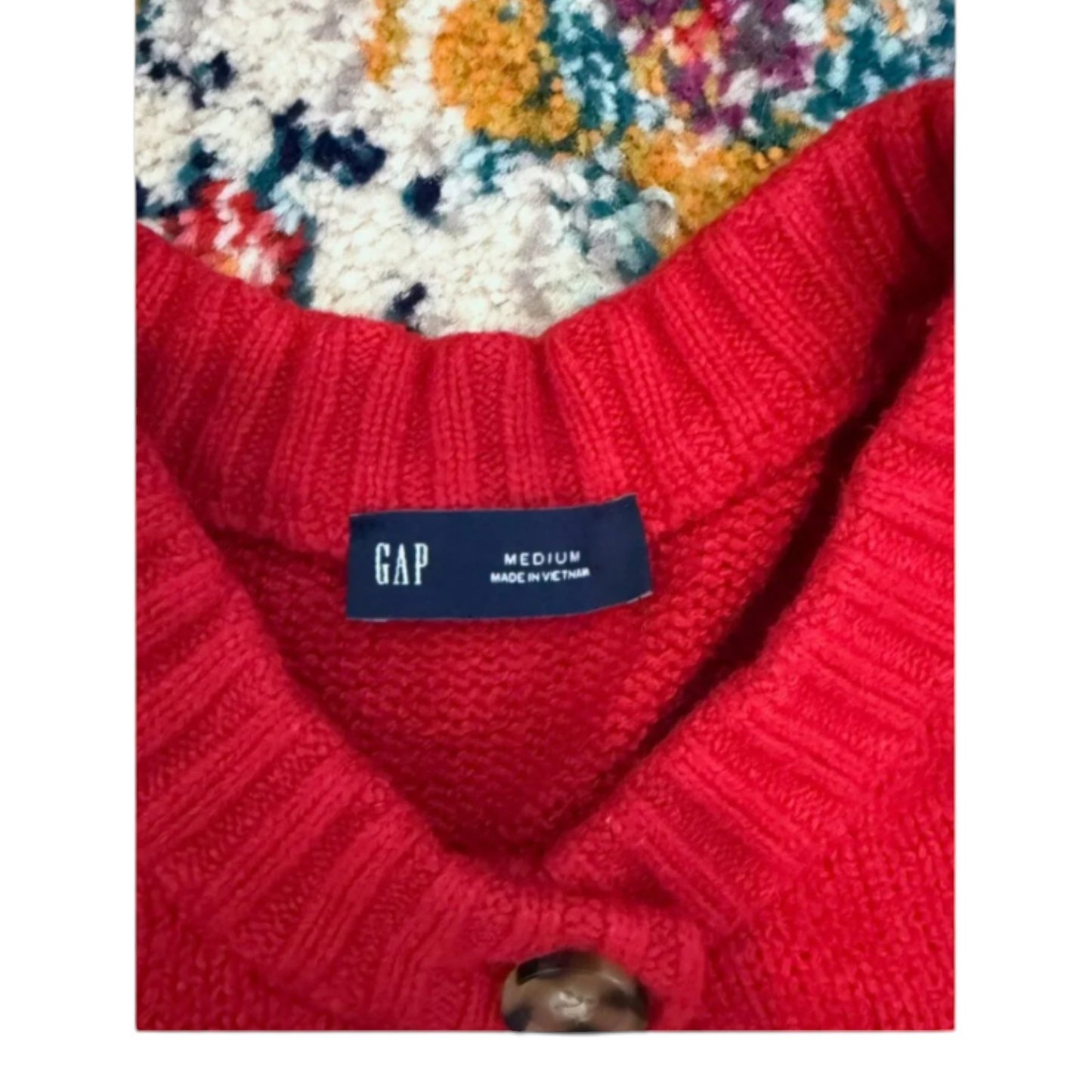 Gap Womens Cozy Button-Front Cashsoft Cardigan - Red - (L Petite) Chunky Knit