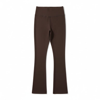 Kirkland Signature Women's Brown Stretch Brushed Mini Flare Yoga Pant w/ Pockets