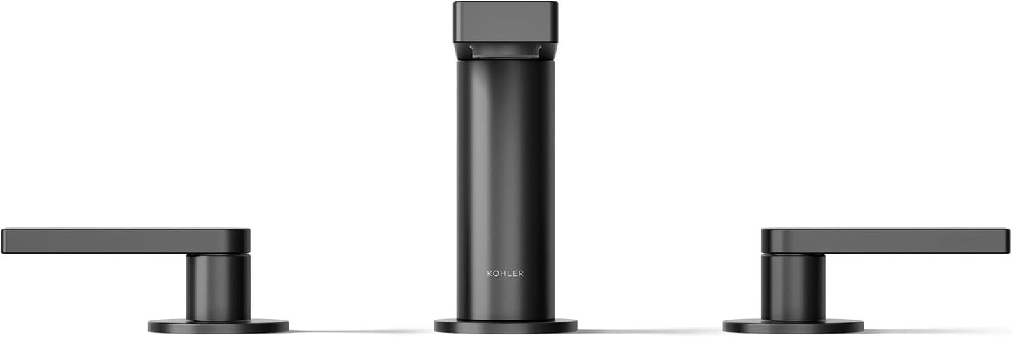 Kohler 73060-4-BL Widespread Bathroom Sink Faucet w/ Lever handles- Matte Black