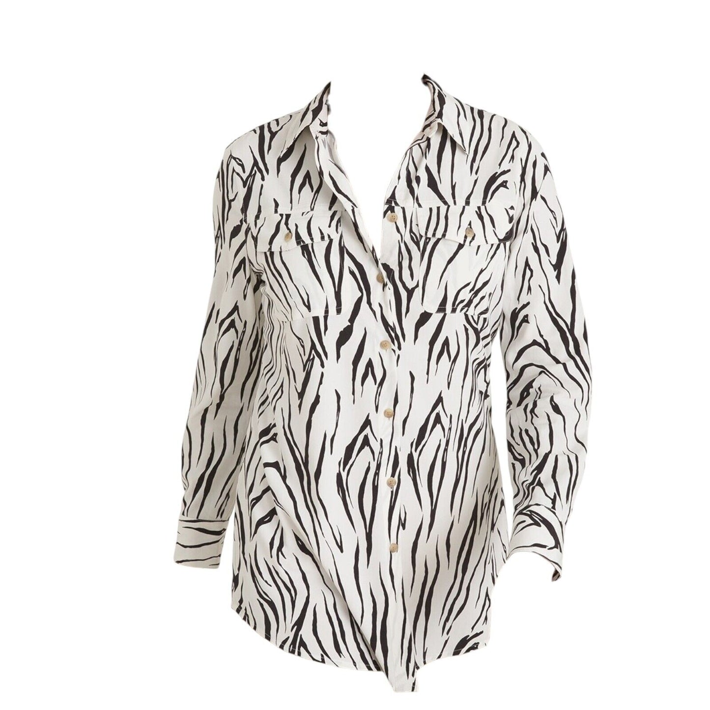 Silky Soft Zebra-Print Utility Pocket Shirt, Various