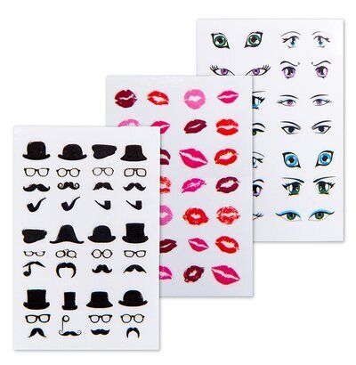 Fing'rs Heart 2 Art Nail Decals, Face Off 3 Sheets EA