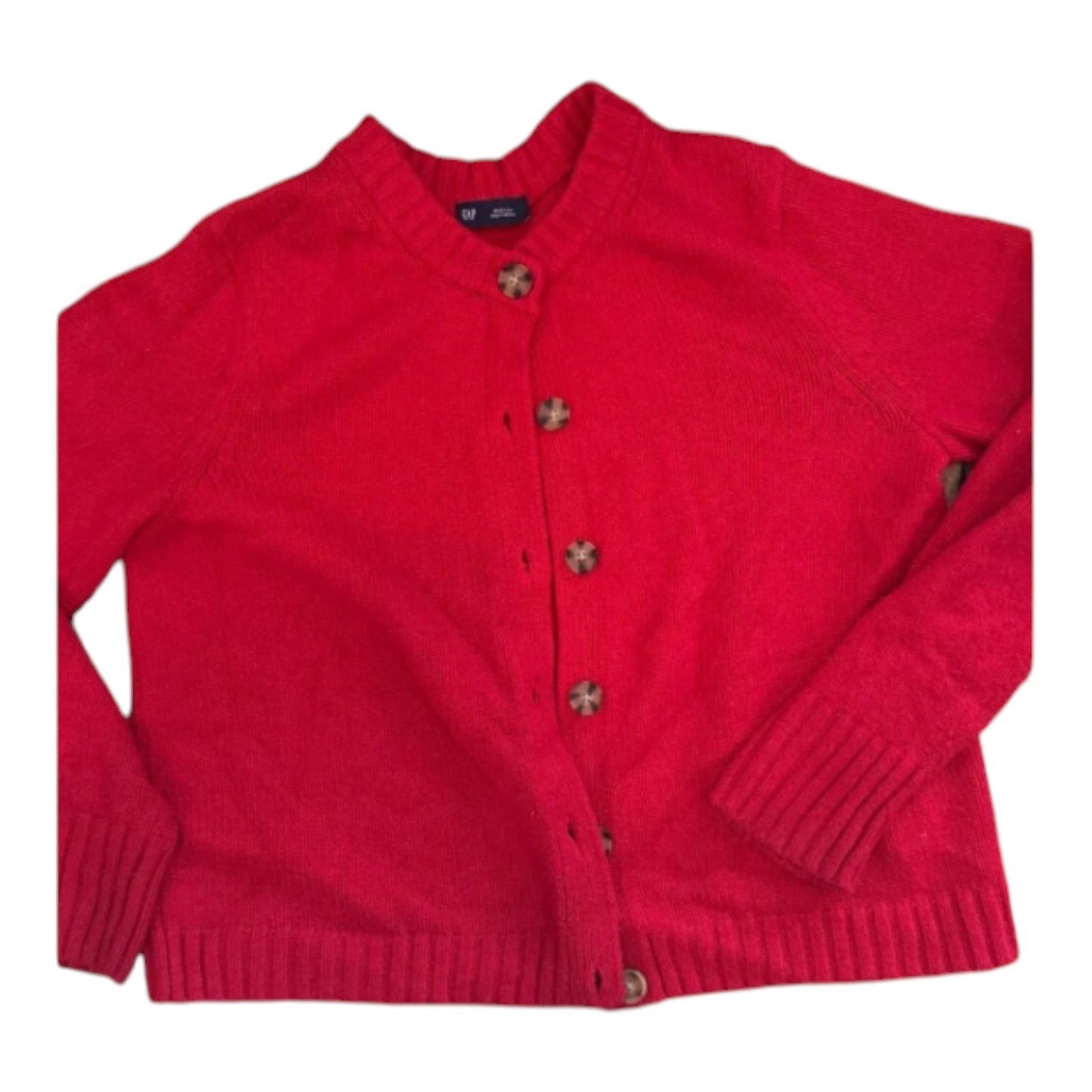 Gap Womens Cozy Button-Front Cashsoft Cardigan - Red - (L Petite) Chunky Knit