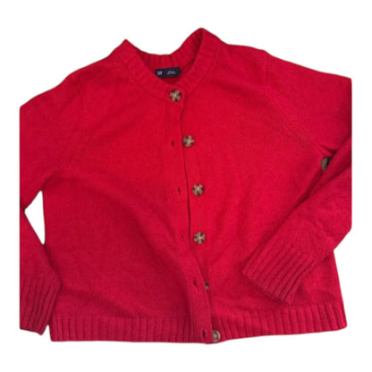 Gap Womens Cozy Button-Front Cashsoft Cardigan - Red - (L Petite) Chunky Knit