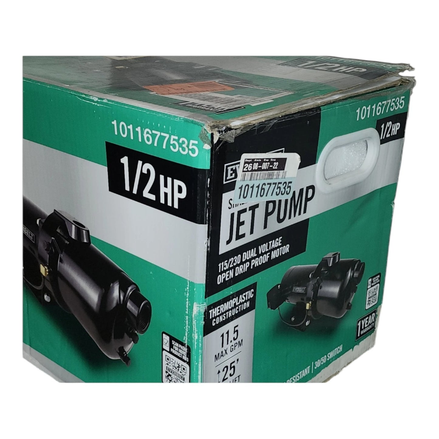 Everbilt 1/2 HP Thermoplastic Shallow Well Jet Pump 1011677535