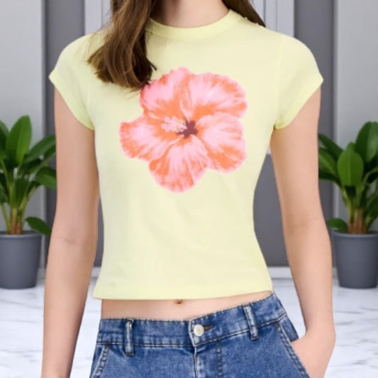 Grayson Threads, The Label Juniors' Hibiscus Graphic T-Shirt XS, S, M, L, XL