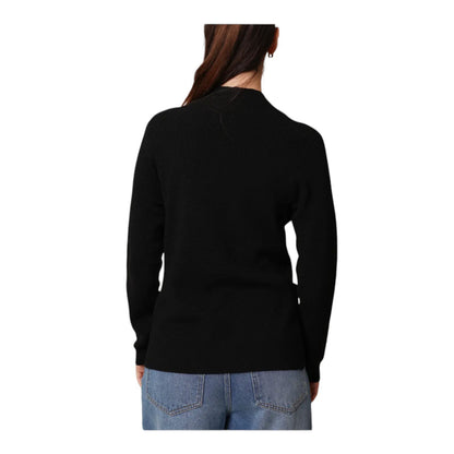 Cyrus Cardigan Womens Black Waffle Knit Open Front Longline Cozy Preppy Soft