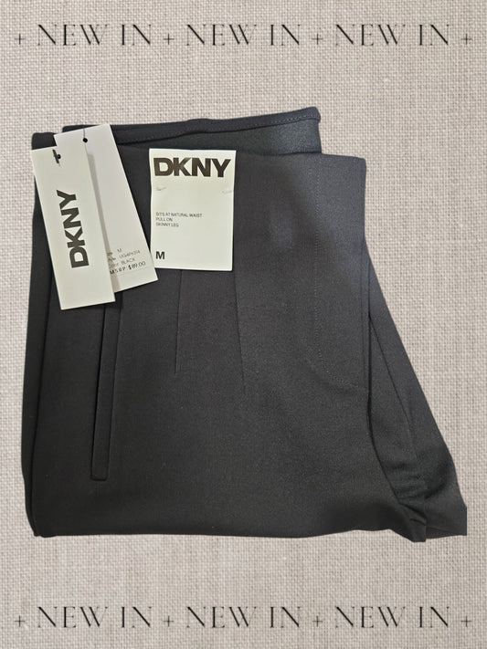 DKNY UG4P6314 Pull On Skinny Leg Dress Pants, Black, Medium