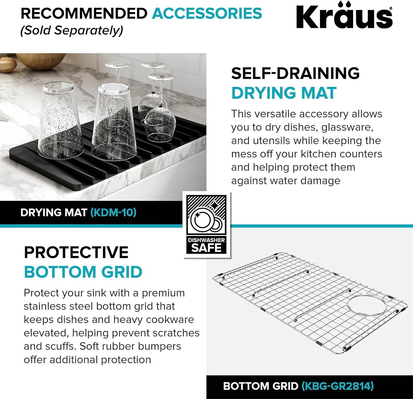 KRAUS Bellucci 32” Undermount Workstation Granite Black Kitchen Sink KGUW2-33MBL