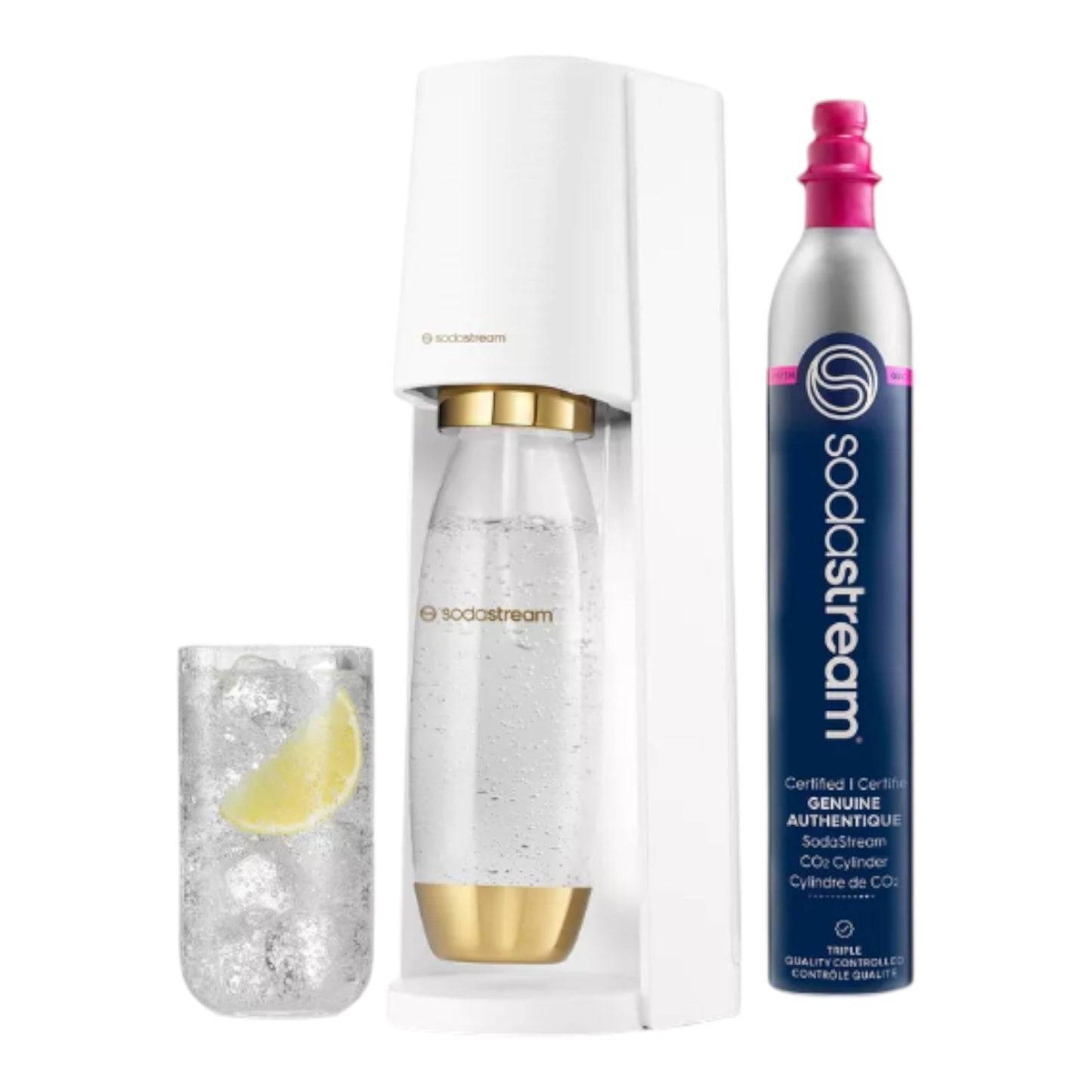 SodaStream Special Edition Terra Gold & White 1L Bottle Sparkling Water Maker