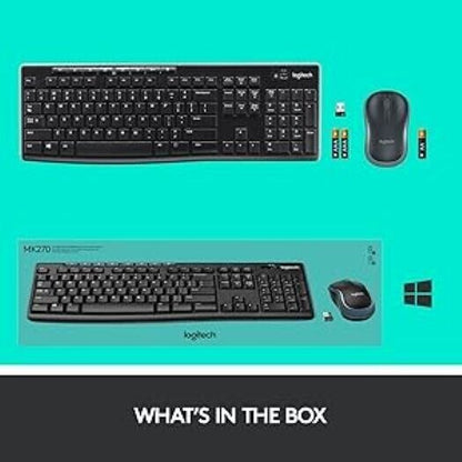 Logitech (MK270) Wireless Keyboard & Mouse Combo - Black