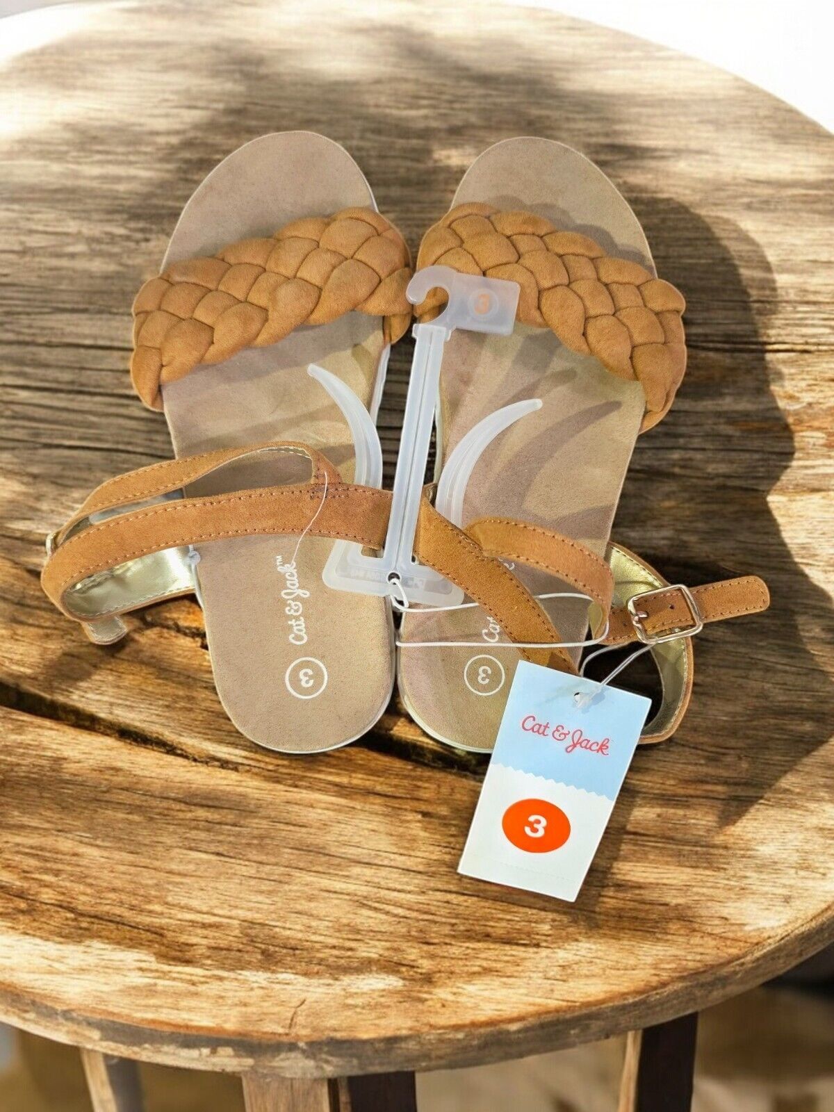 Cat & Jack Girl's Amelia Sandals, Cognac, Size 3