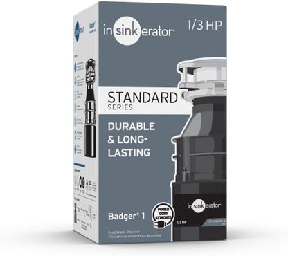 In-Sink-Erator Badger 1 With Cord Garbage Disposal, Badger, 11 3/8 In H