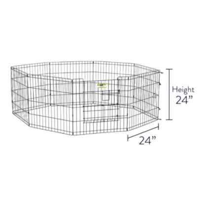 Top Paw Exercise Pen 24" | 8 x 24" panels | Portable Dog Play Pen | Step-in Door