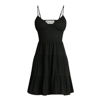 No Boundaries Women’s Burnt Orange or Black Mini Tier Dress