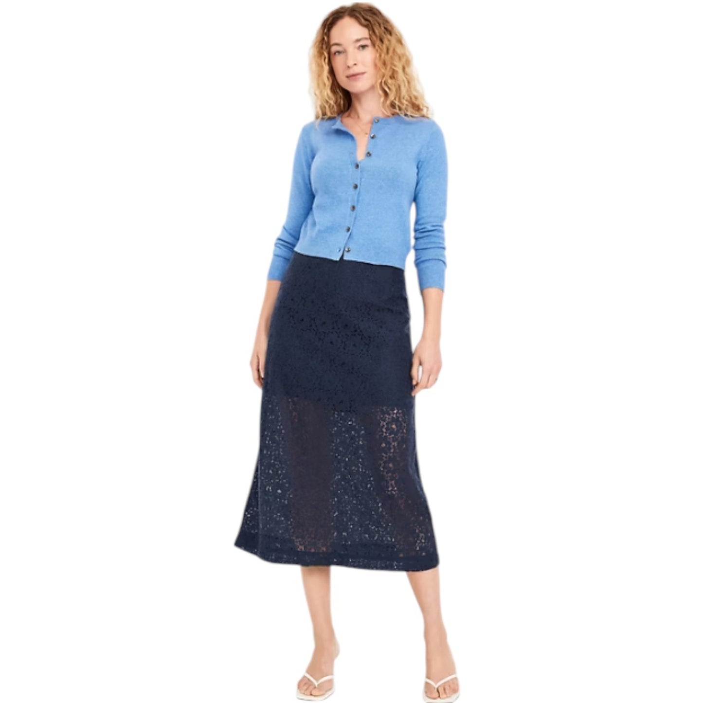 Old Navy High-Waisted Lace Midi Skirt - #798241 -