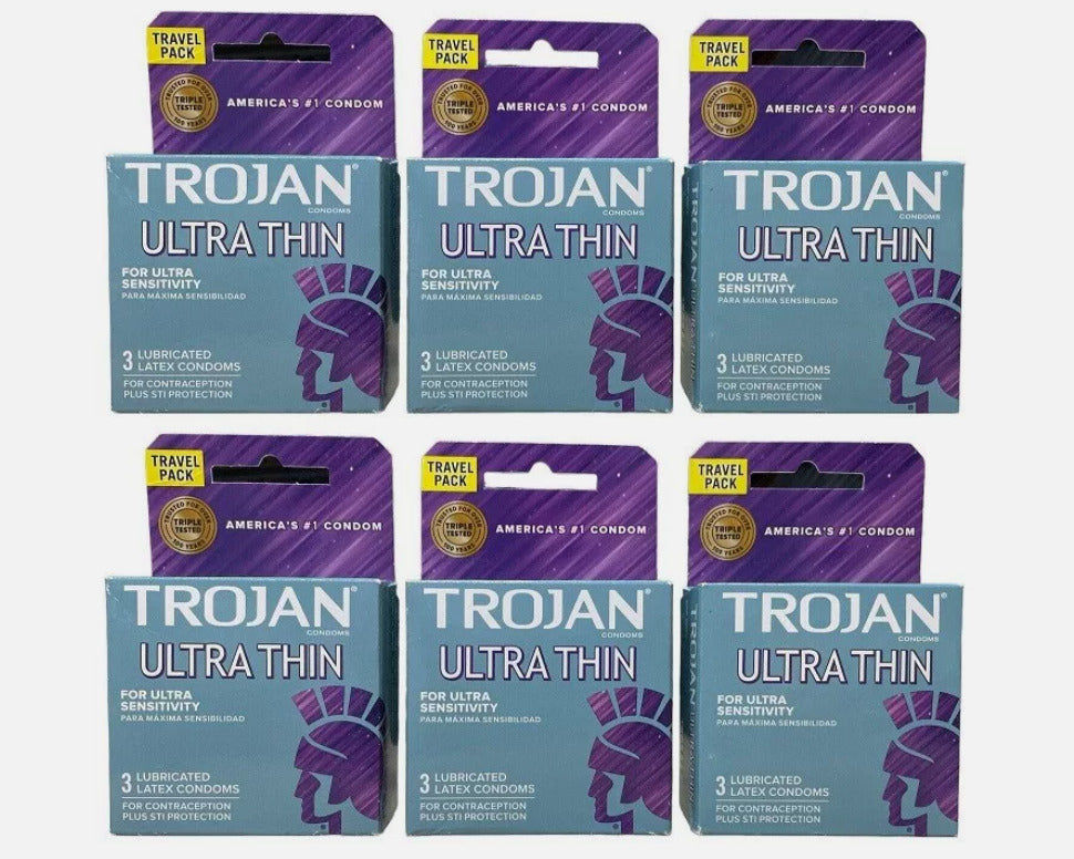 6 Pack- Trojan Ultra Thin Ultra Sensitivity Lubricated Latex Condoms *EXP 1/29*