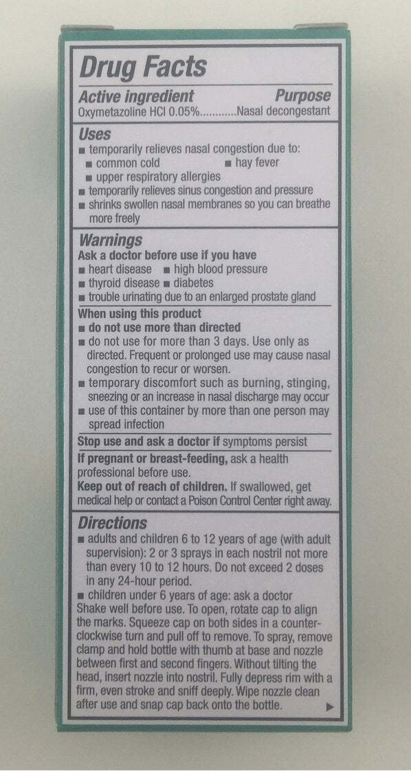 2 Pack - Family Care Nasal Relief Anti-drip Pump Mist - Oxymetazoline HCl