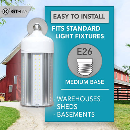 GT-Lite LED Corn Cob Bulb, 100W (500W Equivalent), 10000 Lumen, Daylight 5000K,